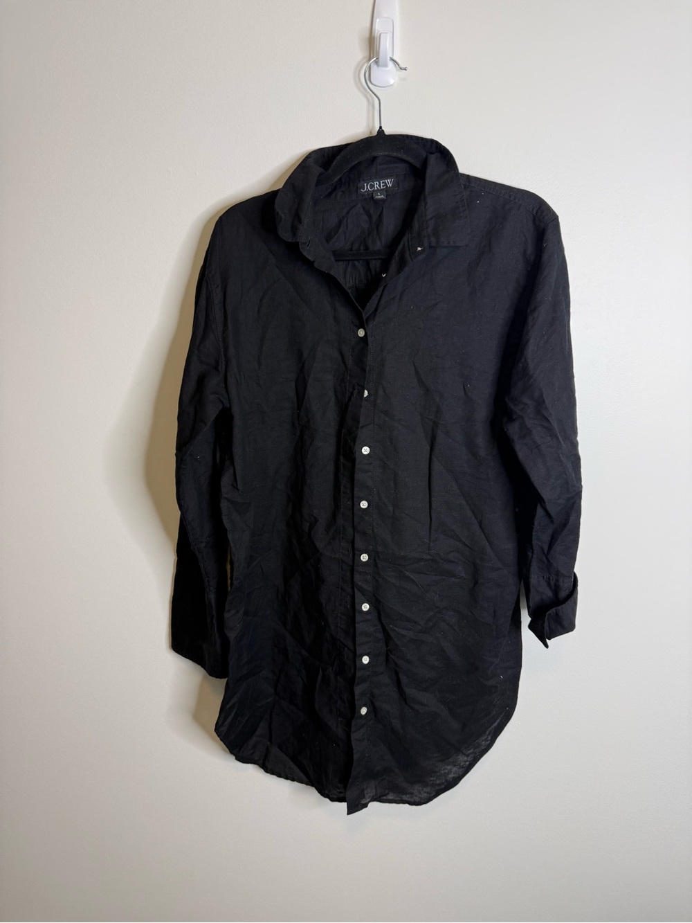 J. Crew Black Button-Down Collared Shirt dress size small